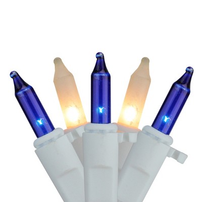 Brite Star 50ct Mini Window Curtain Icicle Lights Blue/Frosted Clear - 32' White Wire