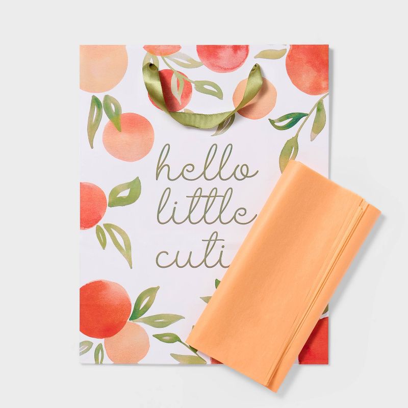 &#39;Hello Little Cutie Baby&#39; Large Gift Bag with Tissue - Spritz&#8482;, 4 of 5