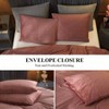 Velvet Duvet Cover Queen Size 3 Pcs Flannel Blush Pink Set with Zipper Corner Ties - 4 of 4