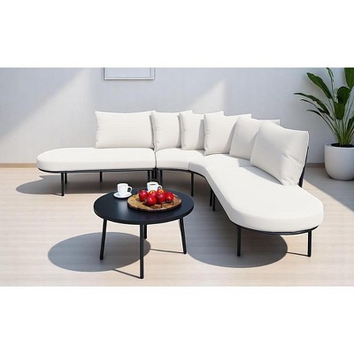 Mshliw Outdoor Patio Furniture Set - 6-Piece Modular Sectional Sofa with Coffee Table, Cushion–  Patio Seating for Garden, Backyard, Deck, Porch