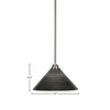 Toltec Lighting Paramount 1 - Light Pendant in  Brushed Nickel with 12" Black Matrix Shade - 2 of 2