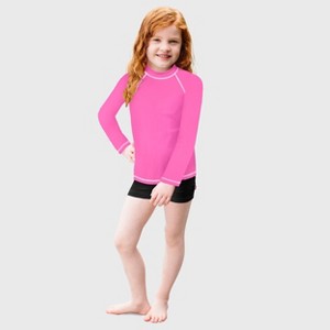 City Threads Girls UPF 50+ Long Sleeve Rashguard - USA-Made - 1 of 4