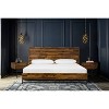 King 3pc Cusco Bedroom Set Antique Acacia - Armen Living: Elegant Furniture, Platform Bed, 2 Nightstands - 2 of 4