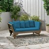 82" Modern Convertible Outdoor Daybed Sofa with Adjustable Sides and Weather-Resistant Cushions, Acacia Wood Frame for Patio -3irtyhousy - 2 of 4
