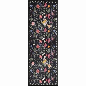 Acekool Floral Washable Rugs - Soft Non-Slip Indoor Area Rugs - 1 of 4
