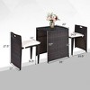 Costway 3PCS Outdoor Patio Rattan Furniture Set Space Saving Garden Deck W/Cushion No Assembly - 3 of 4