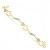 Silver 1/10 Cttw Diamond Wave and Hearts Bolo Bracelet - 4 of 4