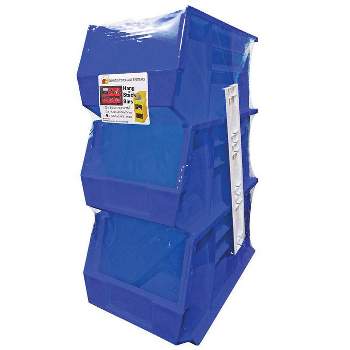 Quantum Storage 8-1/4 in. W X 13-3/4 in. H Stack and Hang Bin Polypropylene 3 pk Blue