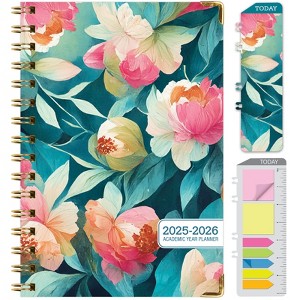 Global Printed Products Hardcover AY 2025-2026 Fashion Planner - 5.5"x8" (Teal Floral) - 1 of 4