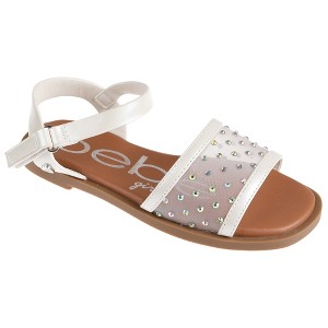 bebe Girls' Sandals - Kids' Open Toe Summer Shoes with Mesh Upper, Perfect Flat Sandals for Girls (Little Girl/Big Girl) - 1 of 4