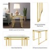 Modern Accent Table with Glass Top, Metal Frame - Stylish Square Side Table for Living Room, Bedroom, Office - End Table for Home Decor - 24" Gold - 3 of 4