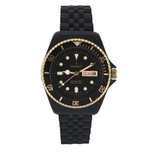 Peugeot Men's Round 40mm Day-Date Rotating Bezel Watch with Matte Black Bracelet - 1 of 3