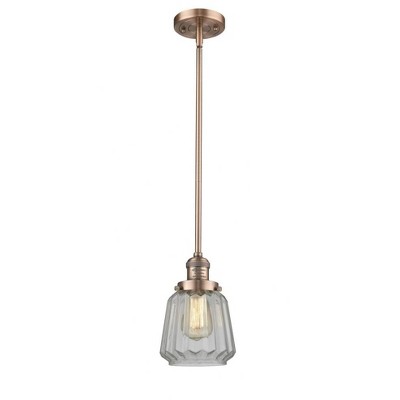Chatham - 1 Light Stem Hung Mini Pendant In Art Deco Style-8 Inches Tall and 7 Inches Wide