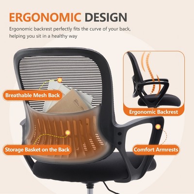 FURNIinspire Task and Office Chairs Adjustable Home Office Chair Comfy ...
