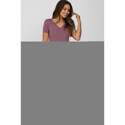 PinkBlush Mauve V-Neck Ruched Side Maternity Top