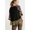 Women's Floral & Animal Waffle Knit Top - umgee - 3 of 4