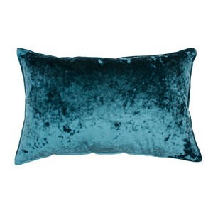 Ibenz Ice Velvet Lumbar Throw Pillow Teal - Décor Therapy, Blue