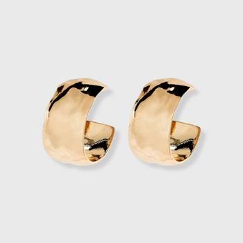 Organic Edge Hoop Earrings - A New Day™ Gold