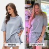 EXLURA Women's Casual Summer 2 Piece Sets 100% Cotton Short Sleeve Tshirt and Shorts Matching Sweatsuits Lounge Set 2025 - 2 of 4