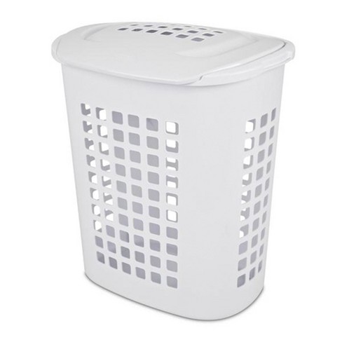 Sterilite Bushell 24 In Tall Lift Top Xl Laundry Basket Hamper, White ...