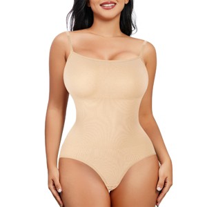 Nebility™ Square Neck Seamless Shapewear Bodysuit - Tummy Control Waist Trainer Body Shaper - 1 of 4
