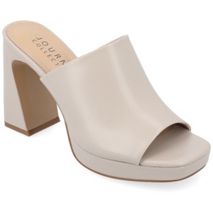 Journee Collection Womens Ezzlynn Structured Heel Slip On Platform Sandals - 1 of 4