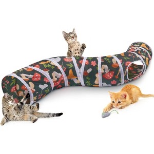 FAAYFIAN S-Shape Cat Tunnel with Peek Windows & Hanging Toy ¨C Foldable Cat Play Tube for Indoor Cats, Rabbits & Kittens - 1 of 4
