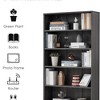Infurnic Decorative Bookshelf, Tall Modern Wood Bookshelf with 5 Shelves, for Living Room or Library Bookcase, Gray, 11.6"*33"*59.8" - 3 of 4