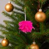 Northlight Glittered and Feathered Ball Christmas Ornament - 4" - Hot Pink - 2 of 4