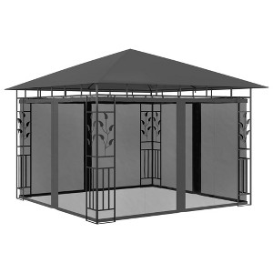 vidaXL Gazebo with Mosquito Net 9.8'x9.8'x9' Anthracite 0.6 oz/ftÂ² - 1 of 4
