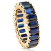 Pompeii3 5X3mm Imitation Blue Sapphire Emerald Cut Eternity Ring 10k Yellow Gold - 2 of 4