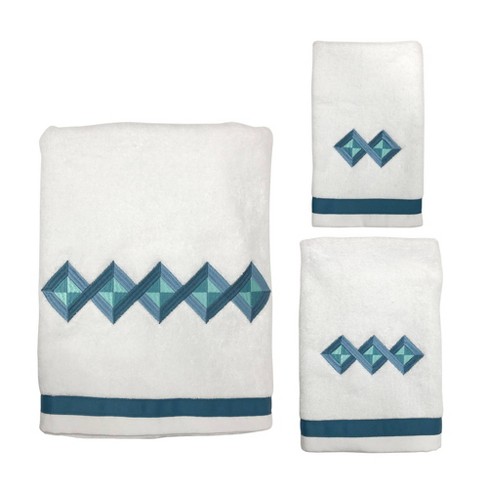 3pc Grid Overlap Towel Set White Allure Home Creation Target