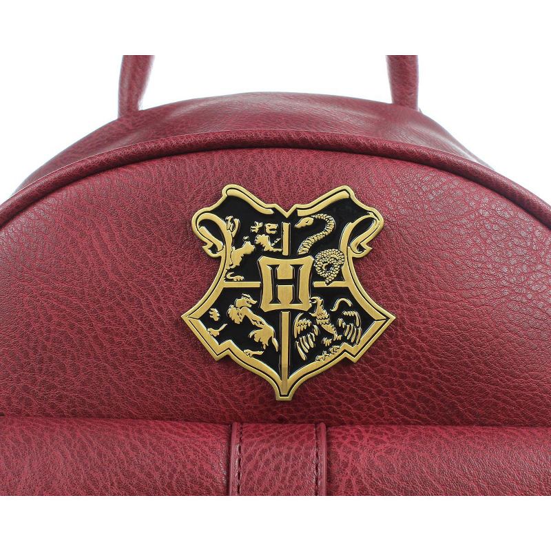 Harry Potter Bag Hogwarts School Crest Faux Leather Mini Backpack Red, 4 of 5