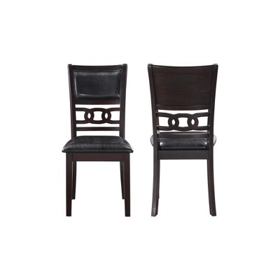 New Classic Furniture, Furniture Gia Solid Wood Dining Chairs in Ebony Black (Set of 2)