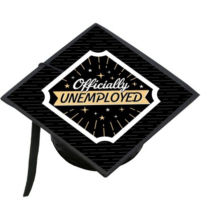 Big Dot of Happiness Officially Unemployed - Graduation Cap Decorations Kit - Grad Cap Cover