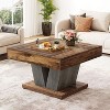 Hommoo 31.5" Modern Square Coffee Table Brown - 2 of 4