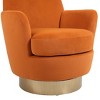 CAVINAS Swivel Accent Chair, Velvet Fabric Living Room Chair with Stainless Steel Base, Barrel Reading Chair for Living Room, Bedroom - 3 of 4