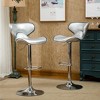 Roundhill Furniture Masaccio Cushioned Leatherette Upholstery Airlift Adjustable Swivel Barstool with Chrome Base, Silver, Set of 2 - 4 of 4