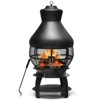 WELLFOR 20" Wood Burning Patio Chimney Outdoor Fireplace W-70670 Black - 2 of 4
