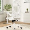 GlasFlength Task and Office Chairs Adjustable Office Chair Ergonomic Swivel Chair Computer Arm Chair for Long Sitting, White, 23.43"*23.43"*48.4" - 4 of 4