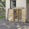 Outsunny Wooden Garden Shed Tool Storage with Double Magnet Doors, Garden Shed with Tilted Roof, 47.25"  x 22.5" x 72'', Natural - 2 of 4