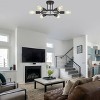 BAOURE 6 Light Modern Sputnik Lights Semi Flush Mount 26in Ceiling Light Black - 4 of 4