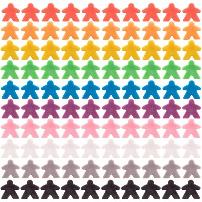 Slickblue 100 Plastic Board Game Meeples – Standard Size Pawns in 10 Colors for Games, Teaching & DIY