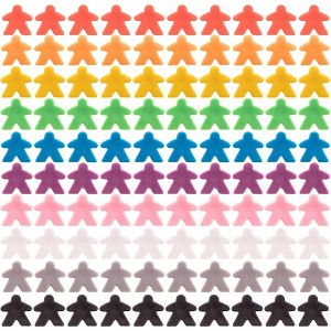 Slickblue 100 Plastic Board Game Meeples – Standard Size Pawns in 10 Colors for Games, Teaching & DIY - 1 of 4