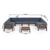 Christopher Knight Home Dominic 8 piece Outdoor Acacia Wood U-shaped Sectional Seating Set with Cushions - 3 of 4
