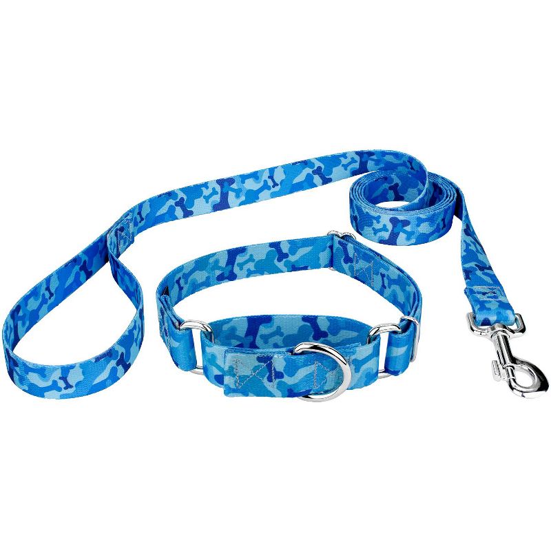 Country Brook Petz Blue Bone Camo Martingale Dog Collar and Leash (1 Inch, Medium), 1 of 8