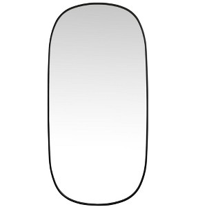 Elegant Lighting Metal Frame Oval Mirror 30x60 Inch in Black - 1 of 4