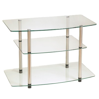 clear glass tv stand