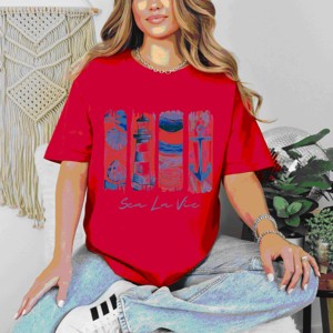 Simply Sage Market Sea La Vie Lighthouse Garment Dyed Tee - 1 of 4