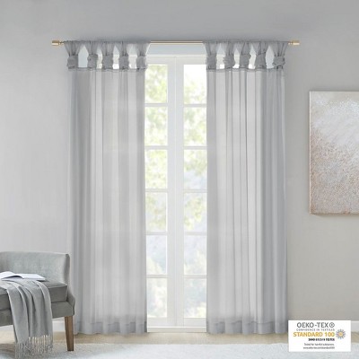 Kumasinova 2 PCS Lightweight Voile Sheer Curtain Panel,Living Room Curtains with Twisted Tab Top,Oeko-Tex Certified,Machine Washable